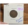 Image 1 : 1900 USA Indian head, 1 cent coin