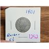 Image 1 : 1901 USA Barber 5 cent coin