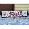 Image 1 : Large "Wally's Autobody" sign - from Blaine Lake - 8ft x 2ftW