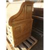 Image 3 : vintage double pedestal roll top desk - no key, some pieces loose - 60"x33"x50"H
