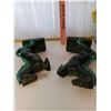 Image 4 : Blue Mountain Pottery - pair of 9 1/4" horses (dark olive green color)