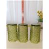 Image 3 : 3 avocado green textured juice glasses