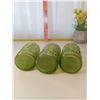 Image 4 : 3 avocado green textured juice glasses