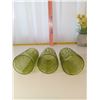 Image 5 : 3 avocado green textured juice glasses