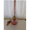 Image 1 : Electric oil lamp (with glass chimney) - pink base