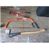Image 1 : axe, bolt cutters and bow saw