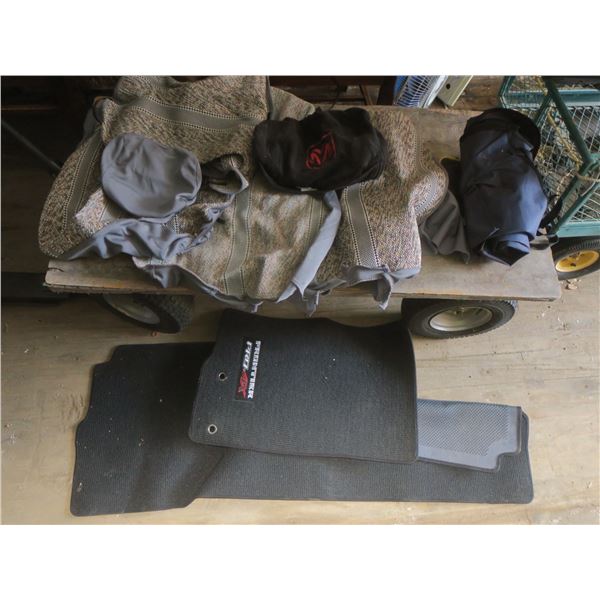 vehicle floor mats, seat covers and backseat pet cover