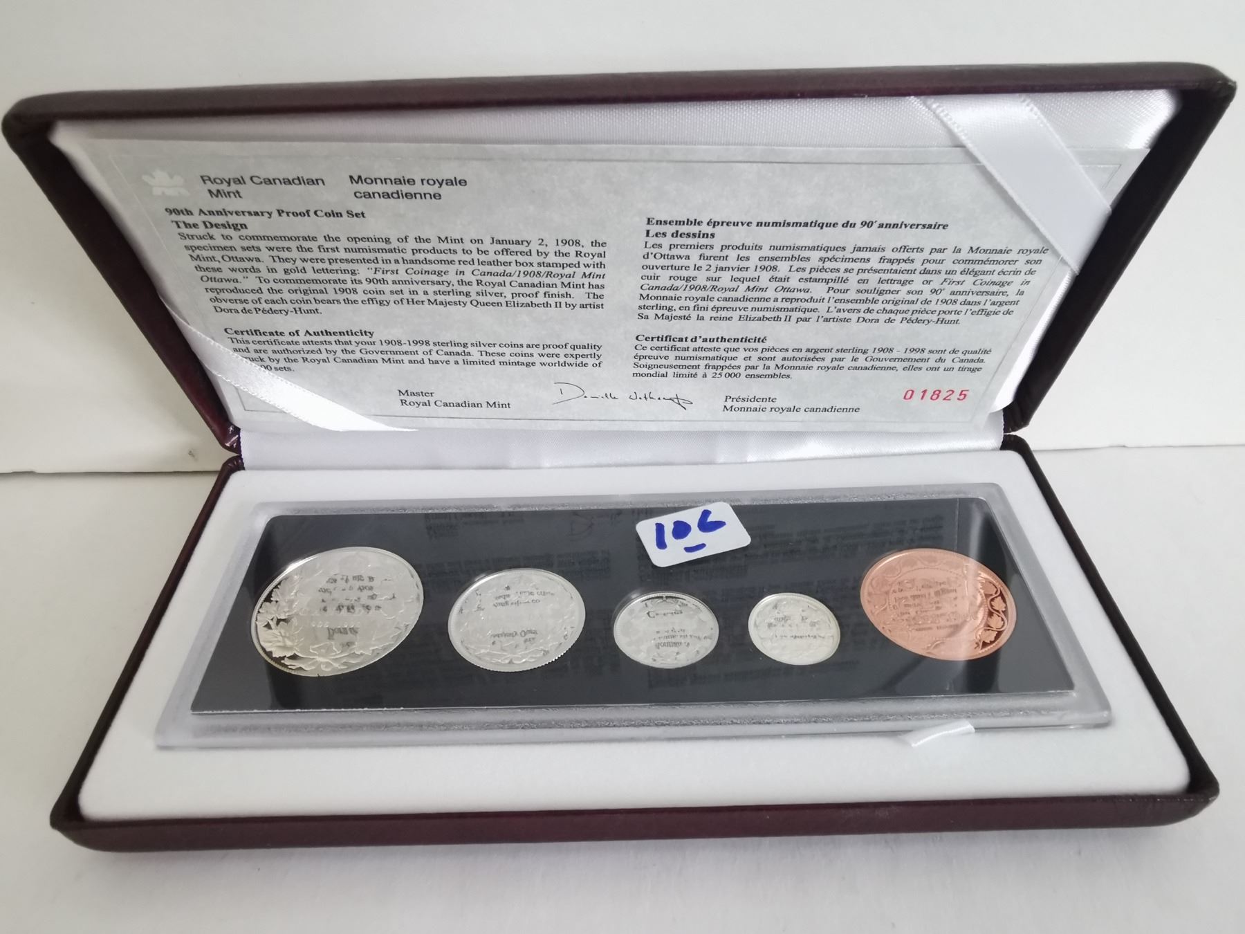 1908 Coin Set 90th anniversary, proof coin set - 1908-1998