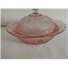 Image 3 : Depression pink glass candy dish, with lid - 6"