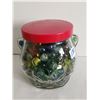 Image 1 : Peanut Butter jar, full of marbles