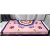 Image 1 : Handmade patchwork star blanket - 70"x75" - Pink/Purple