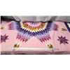 Image 2 : Handmade patchwork star blanket - 70"x75" - Pink/Purple