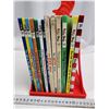 Image 3 : Collection of 13 older, Dr Seuss children's books & original book holder