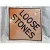 Image 1 : "Loose stones" highway sign - 35.5"x35.5"