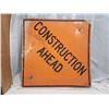 Image 1 : "Construction Ahead" highway sign - 35.5"x35.5"