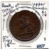 Image 2 : BANK OF UPPER CANADA, 1857 ONE PENNY BANK TOKEN, DRAGON SLAYER