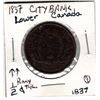 Image 2 : 1837, CITY BANK TOKEN, LOWER CANADA, HALF PENNY