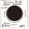 Image 1 : 1837, QUEBEC BANK HALF PENNY TOKEN, LOWER CANADA UN SOU