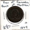 Image 2 : 1844, BANK OF MONTREAL, HALF PENNY TOKEN