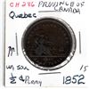 Image 2 : 1852, QUEBEC PROVINCE OF CANADA, HALF PENNY TOKEN