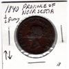 Image 1 : 1840, PROVINCE OF NOVA SCOTIA, HALF PENNY TOKEN