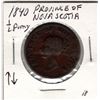 Image 3 : 1840, PROVINCE OF NOVA SCOTIA, HALF PENNY TOKEN