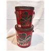 Image 1 : 2 Vintage Burns Shamrock lard tins (3lbs, 5lbs)