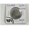 Image 2 : 1686 Large Poland, silver coin - rare