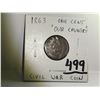 Image 1 : 1863 US civil war, 1 cent coin - our country