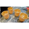 Image 1 : SET OF FOUR, PEACH LUSTRE, KIMBERLY DIAMOND, FIRE KING MUGS