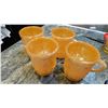 Image 2 : SET OF FOUR, PEACH LUSTRE, KIMBERLY DIAMOND, FIRE KING MUGS