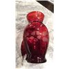 Image 3 : ROYAL RUBY, ANCHOR HOCKING, 6 ¼ “, FLOWER DESIGN, GLASS VASE, WITH LABEL