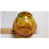 Image 3 : 13”, ART GLASS, AMBER/GREEN SWUNG GLASS VASE