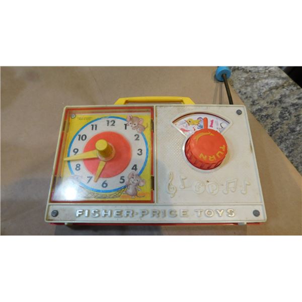 VINTAGE, FISHER-PRICE, “HICKORY DICKORY DOCK” WIND UP CLOCK TOY, 1964