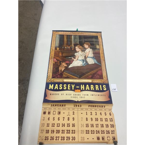 Massey Harris 1943 Calensar complete - small damage