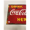 Image 3 : Coca Cola Flange Sign - Drink Coca-Cola Here - Porocelain 1940's