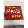 Image 4 : Coca Cola Flange Sign - Drink Coca-Cola Here - Porocelain 1940's