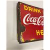 Image 6 : Coca Cola Flange Sign - Drink Coca-Cola Here - Porocelain 1940's