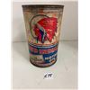 Image 1 : Red Indian Aviation oil tin 1qt as found condition