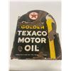 Image 4 : Texaco porcelain 2 sided sign as found 17 1/2 x 23" Rare and Old Golden Texaco motor oil
