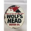 Image 1 : Wolfs Head motor oil sign - 30"x23" - Rare sign, double sided