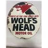Image 3 : Wolfs Head motor oil sign - 30"x23" - Rare sign, double sided