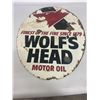 Image 6 : Wolfs Head motor oil sign - 30"x23" - Rare sign, double sided