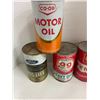 Image 2 : 4 Oil tins 1 qt Shell and Purity 99 Full, Ford and Co-op tins