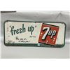 Image 1 : 7 up tin sign embossed 7 up original 29"x12" Fresh up with 7up