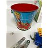 Image 2 : Lot of Mecanno parts and tin sandpail Eagle toys Ltd
