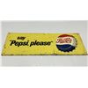 Image 1 : Pepsi cola sign 1955 embossed Pepsi cup and lettering 31"x12"