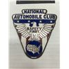 Image 3 : License plate topper - Porcelain over brass - National Automotive club
