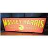 Image 1 : Massey Harris, refurbished sign, c/w metal canister sign box - 84"x30"