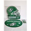 Image 1 : 2 Saskatchewan Roughriders signs and pin